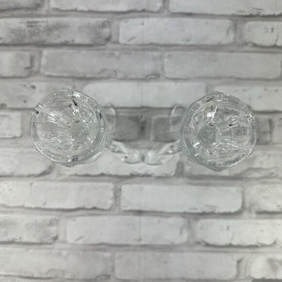 Cristal D'arques Lead Crystal Candle Stick Holders Footed 8.5" France Set of 2 - Picture 2 of 4